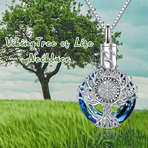 PROESS Tree of Life Necklace 925 Sterling Silver Viking/Viking Urn/Star of David/Lotus/Guitar Pendant Necklace Tree of Life Jewelry Gifts for Women Men for Birthday Christmas4
