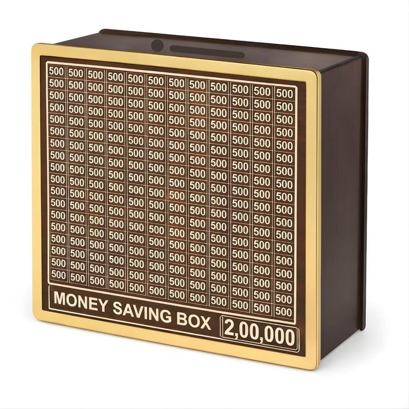 2 Lakh Money Saving Challenge Box Wooden | Saving Grid Piggy Bank | 200000 Saving Goal Challenge Box | Reusable Cash Saving Box for Adults & Kids | Financial Goal Planner Money Bank-image-35