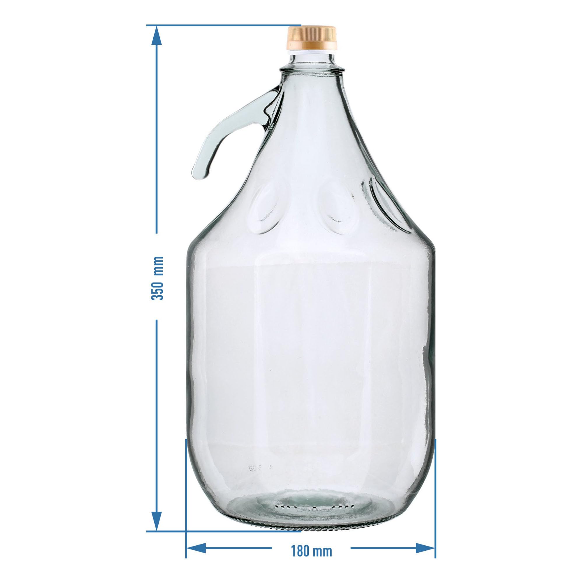 Lilawelt24 Glasgärballon 5L Set - Mit Korb, Gummistopfen Und Gärrohr Für Wein & Bier