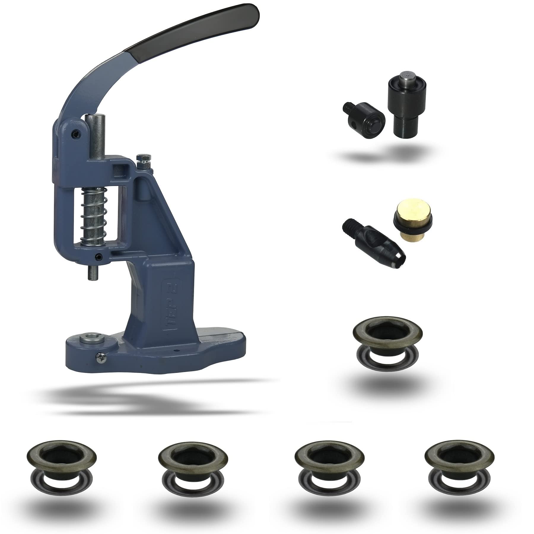 IstaTools Set di 120 occhielli + utensile di alta qualità + 120 occhielli T-1 in ottone antiruggine (ottone anticato, 6 x 11 x 5,10 mm)