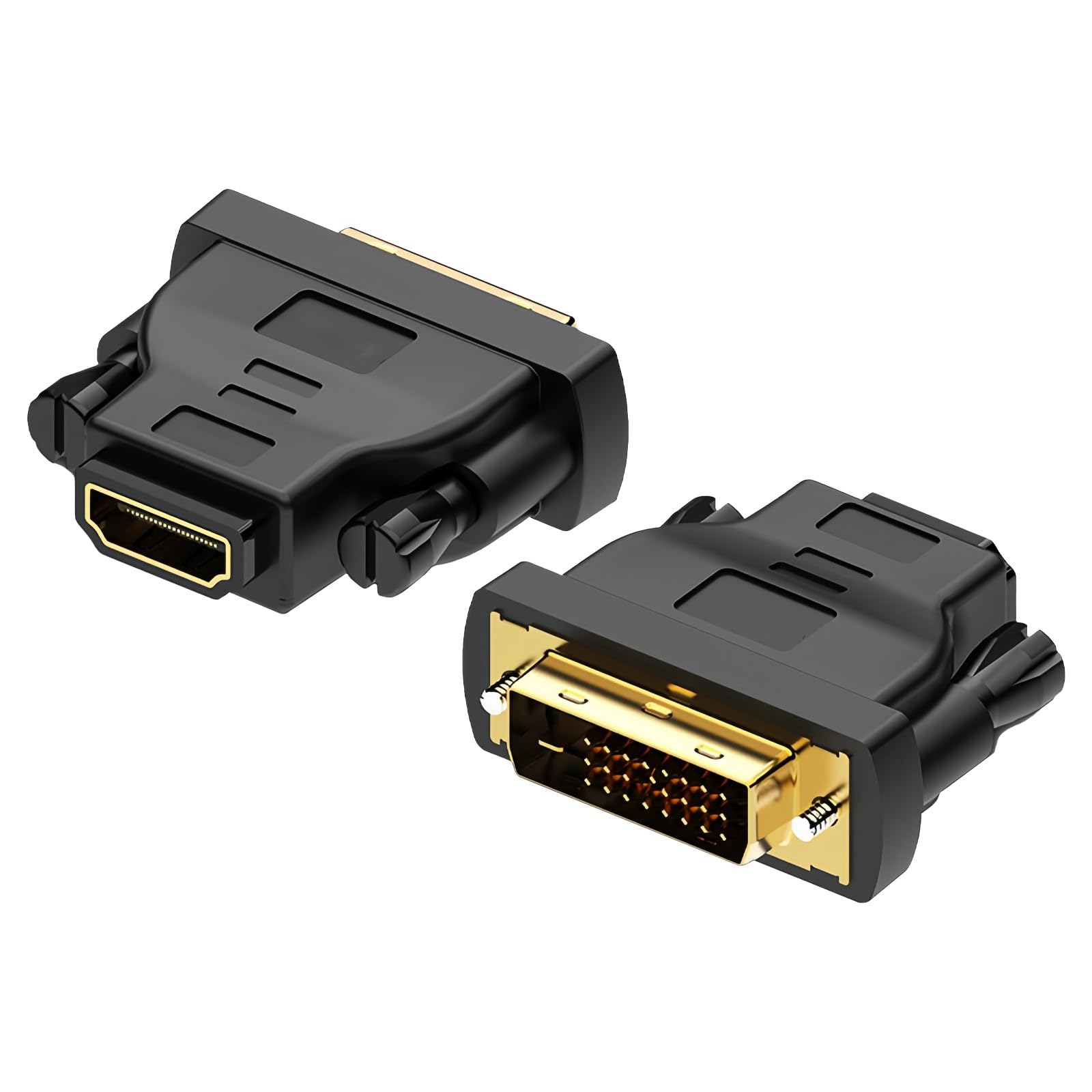 MMOBIEL HDMI to DVI Adapter - Bi-Directional - Male DVI-D Dual Link to Female HDMI - Converter Supports Monitor, PC, TV, Gaming, Projector - 1080p Full HD 60Hz - Gold Connector – 2 Pack