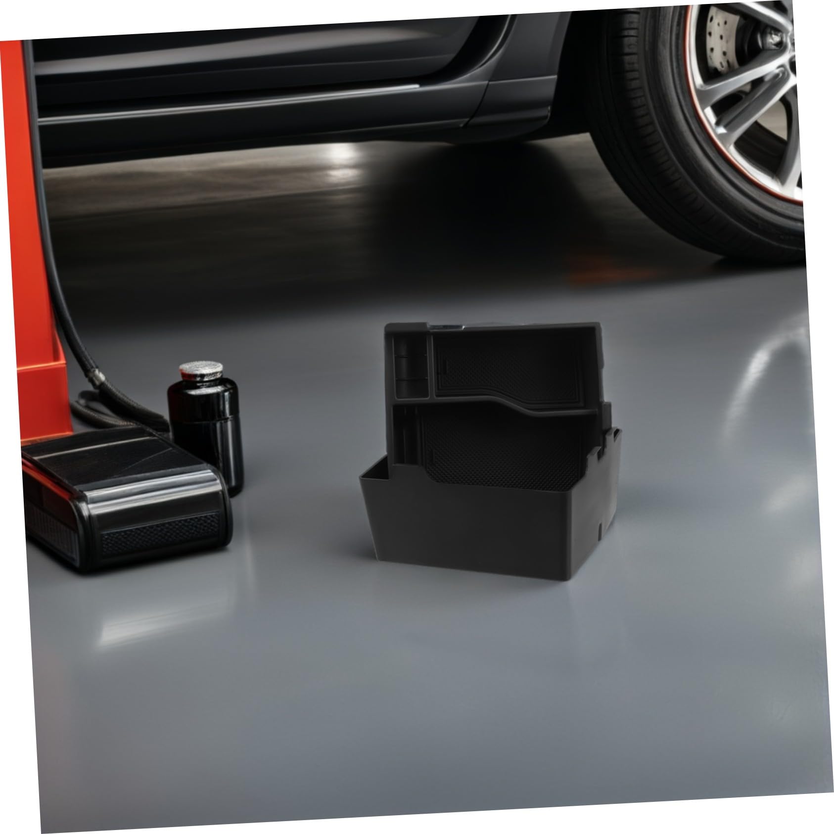 PLAFOPE Organizer Consolle Centrale Auto con Doppio Vassoio Contenitore Portaoggetti per Bracciolo Veicolo Box Immagazzinaggio Abs Resistente per Viaggi Quotidiani e Lunghi