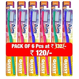 Ajay Quest Multicolor Toothbrush VXI (Pack of 24) - Medium