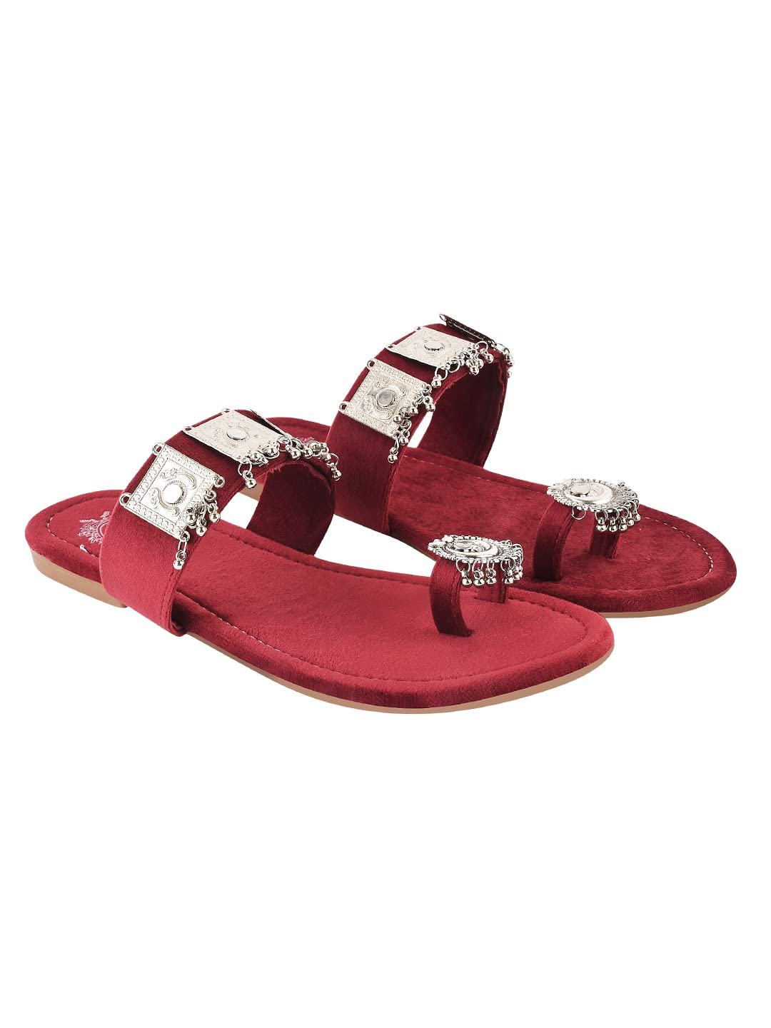 Do Bhai Ethnic Jewel Detailed Cherry Flats For Women & Girls /UK5 (B0CHMX412M) Amazon Price History, Amazon Price Tracker