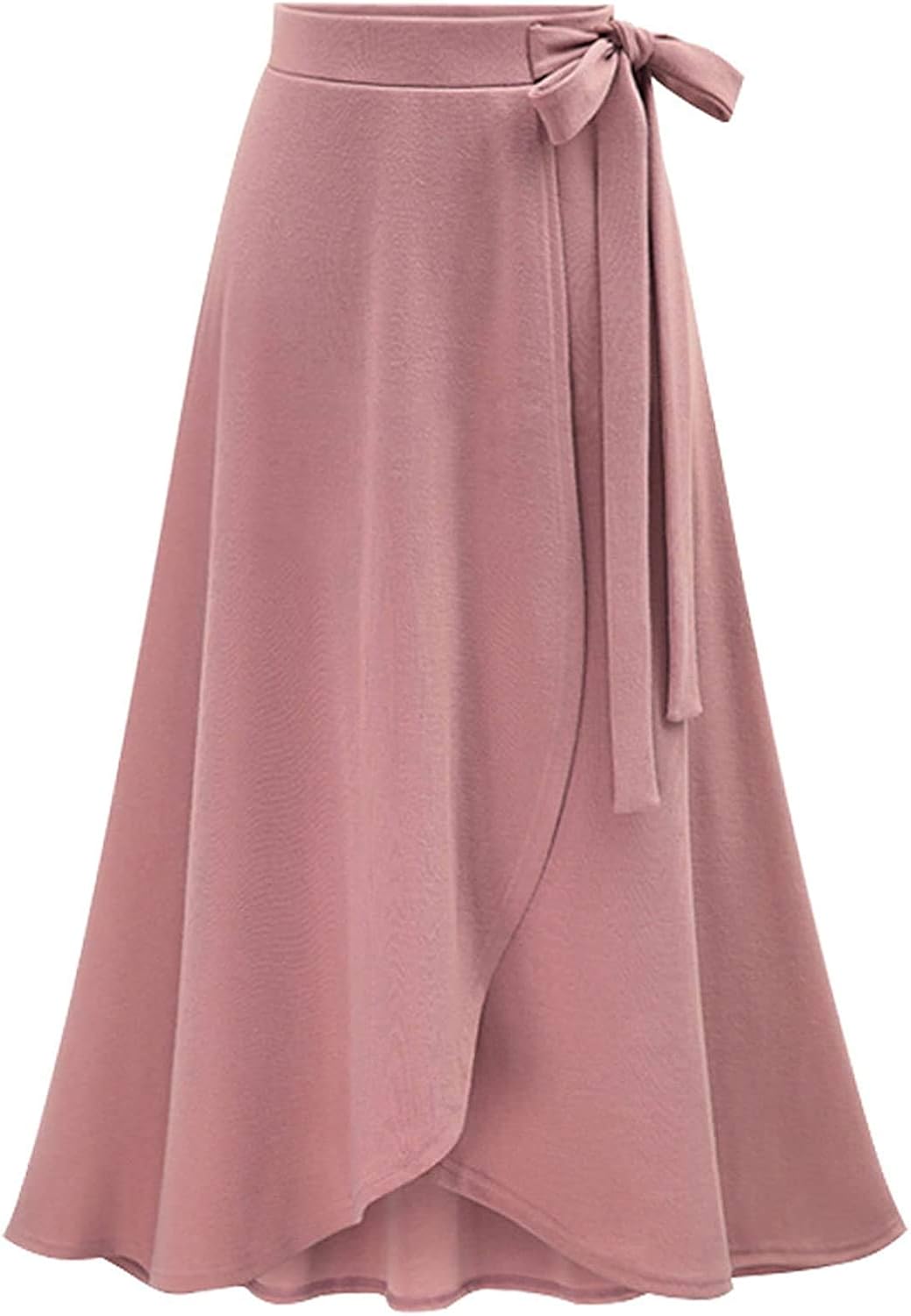 YULUOSHA Women's Casual ALine High Waist Stretched Bow Tie Pleated