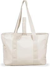 Tote Bag Grand sac à main en nylon doux et confortable avec boucle pour tapis de yoga 39 x 31 x 15,5 cm Sac à main pour femme pour voyage, travail, clinique, université, école, sauna