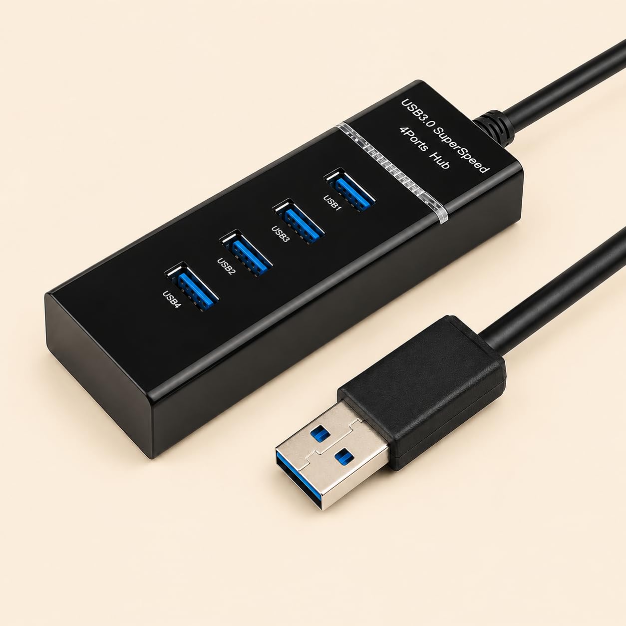 4-Port USB Hub, USB-C & USB-A Multiport Adapter with USB 3.0 5Gbps High-Speed Port, 3 USB 2.0 Ports, Aluminum Body, Plug & Play, Smart Chip for Laptop, PC & Notebook (Black)-image-28