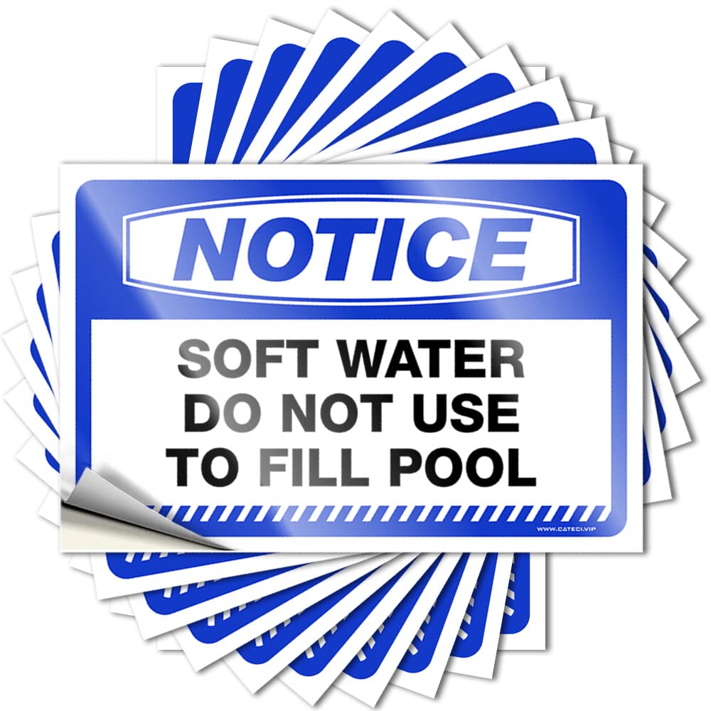 Fzfn Colour Stickers Fall Hot Hat Notice Soft Water Do Not Use To Fill Pool - No Residue Decals For Dart(6X9cm)