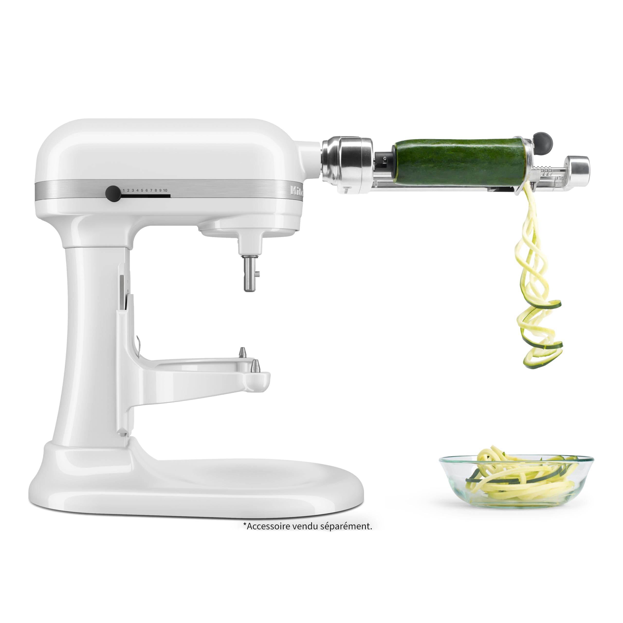 KitchenAid Planetaria Heavy Duty Bowl-Lift 5.2L, Corpo & Ingranaggi in Metallo, 11 Velocità con Avvio Morbido, Flex Edge Beater, 67 Punti Contatto, Bianco