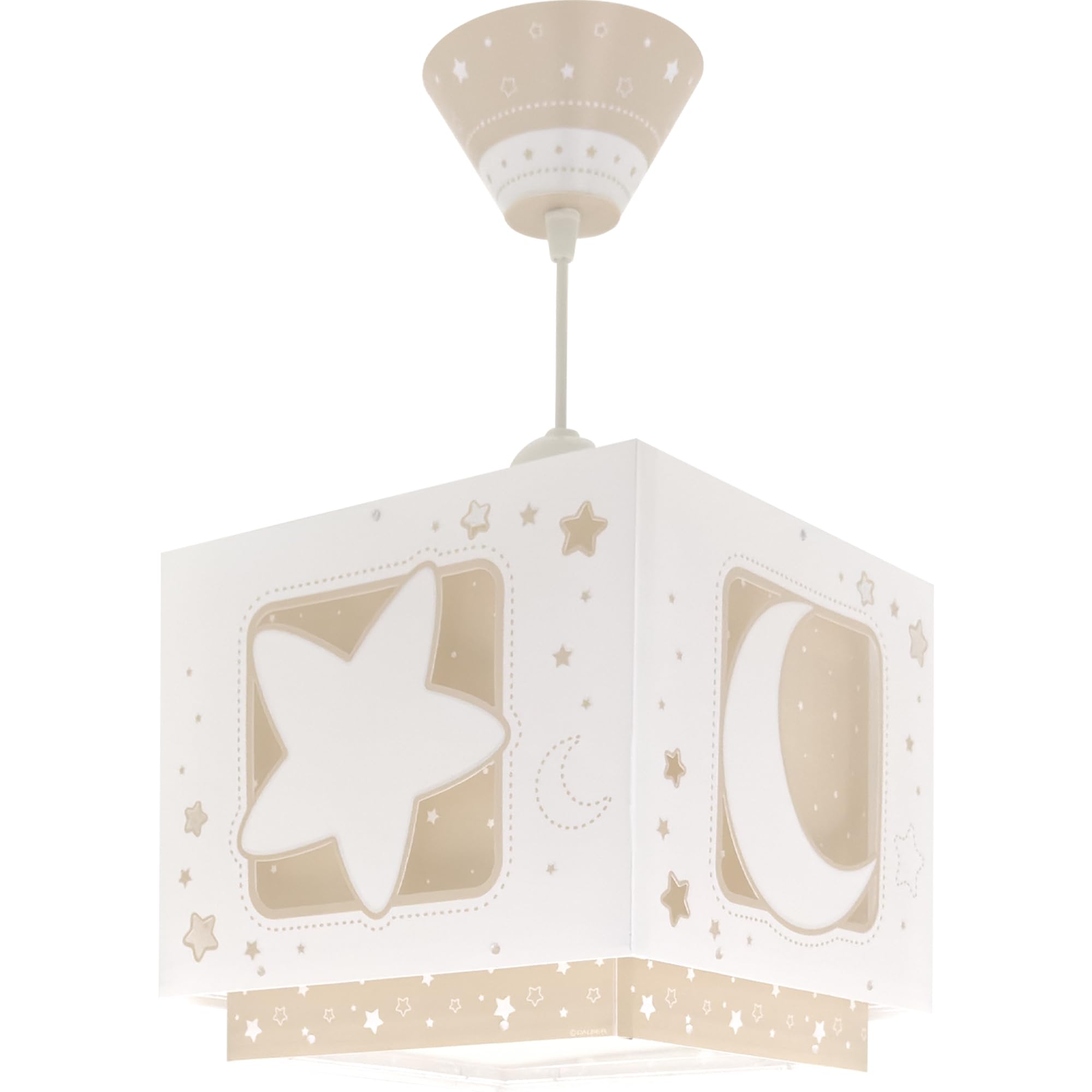Dalber Lámpara de techo colgante infantil Luna y Estrellas Moonlight 63232B Color Beige, lámparas infantiles -