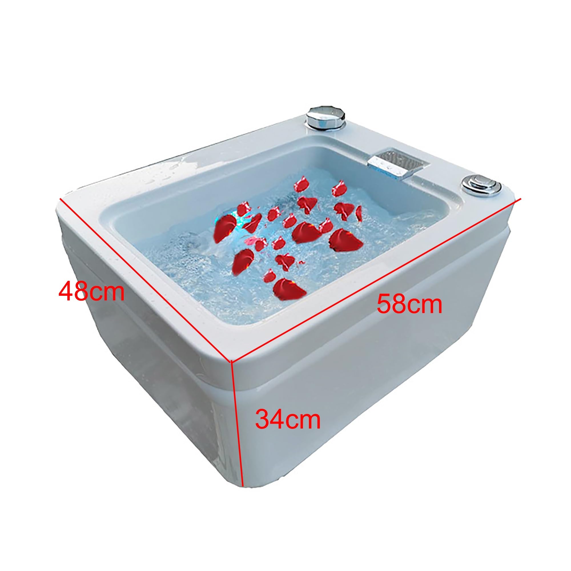 Bañera de hidromasaje para pies, Cuenco para pedicura, baño de pies con Salida de Cascada Cuadrada y Masaje de Puntos de acupuntura para tratamientos de pedicura en casa.