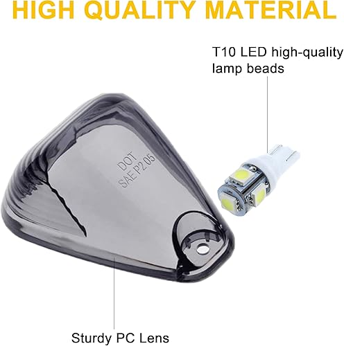 Miniatura 5 de WINETIS 5 luces de marcador de cabina de techo con bombillas LED blancas de repuesto compatible con Ford F150 F250 F350 F450 F550 F650 F750 E150