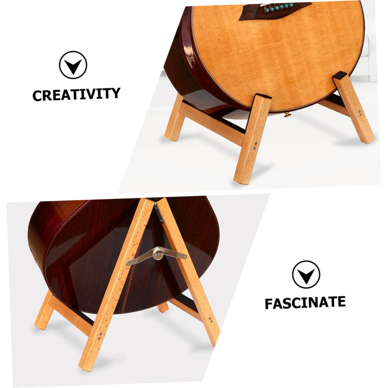 Chitarra Regolabile Legno Struttura Stabile per Chitarra Elettrica e Violino Design Pratico e Compatto per Musicisti e Negozi Strumenti