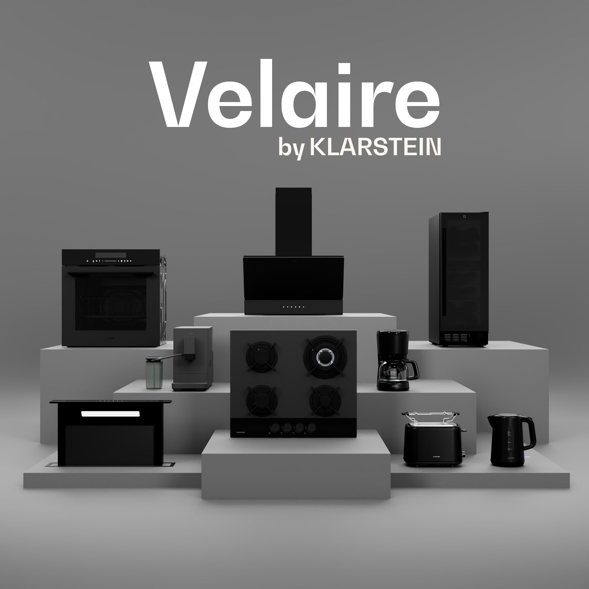 Klarstein Velaire Placa de Gas 60 cm - 4 Quemadores, 8000 W, Vidrio, GLP & Gas Natural, Encendido Eléctrico, Protección Antillama, Kit Conversión, Encimera Cocina Moderna, Blanco