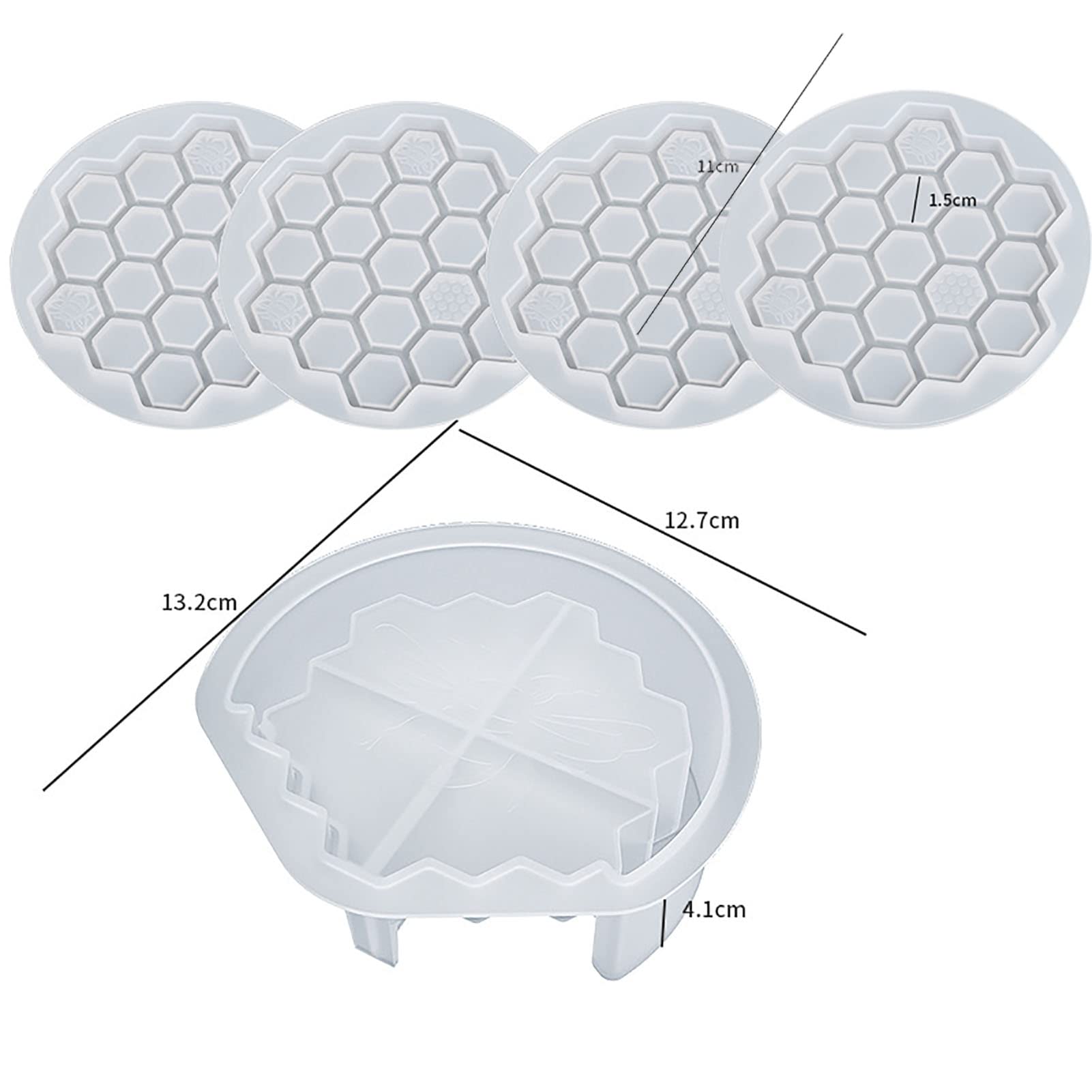 Dessous Verre Unique En Forme Nid D'abeille, Moule En Silicone