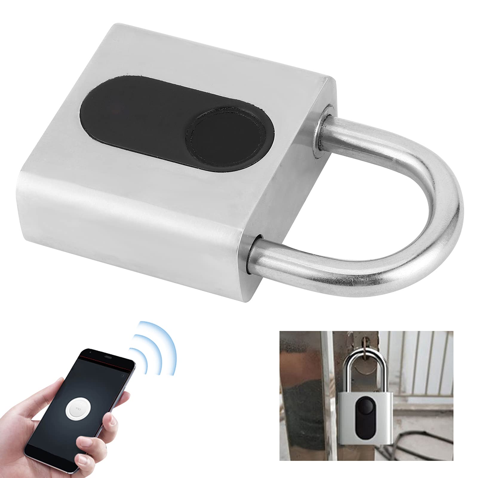 Candado de Huella Digital Inteligente con Conectividad Bluetooth para Uso Antirrobo en Gimnasio, Almacenamiento y Viajes - Aleación de Zinc Resistente Al Agua y Duradera, 1 Unidad