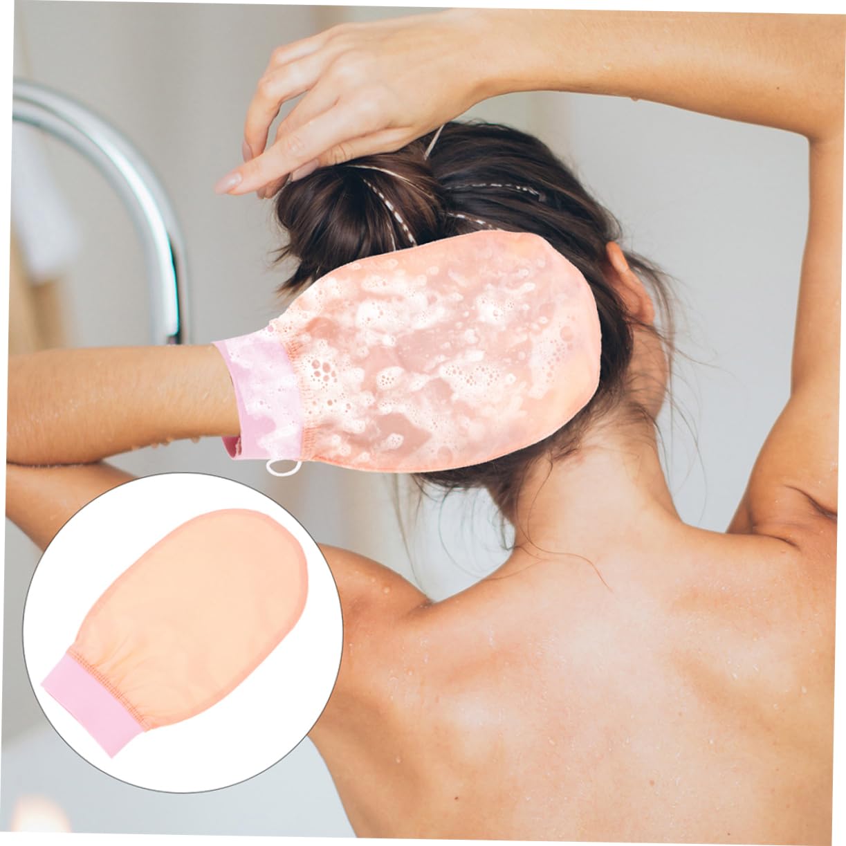 Baluue 6stücke Exfolierende Handschuhe Für Hautreinigung Wiederverwendbare Bad-handschuhe Für Sanftes Peeling Und Massage Für Körper Und Gesicht Rosa Lotus