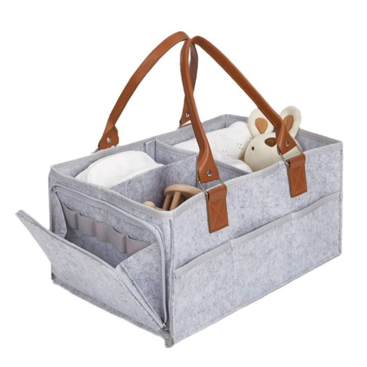 NHSK Enterprise 2 in 1 Portable Baby Accessories Organiser Diaper Bag Baby Diaper Organizer Baby Shower Gift Basket Baby Diaper Caddy Organizer for Storage Bin Car Organizer For Diapers-image-24