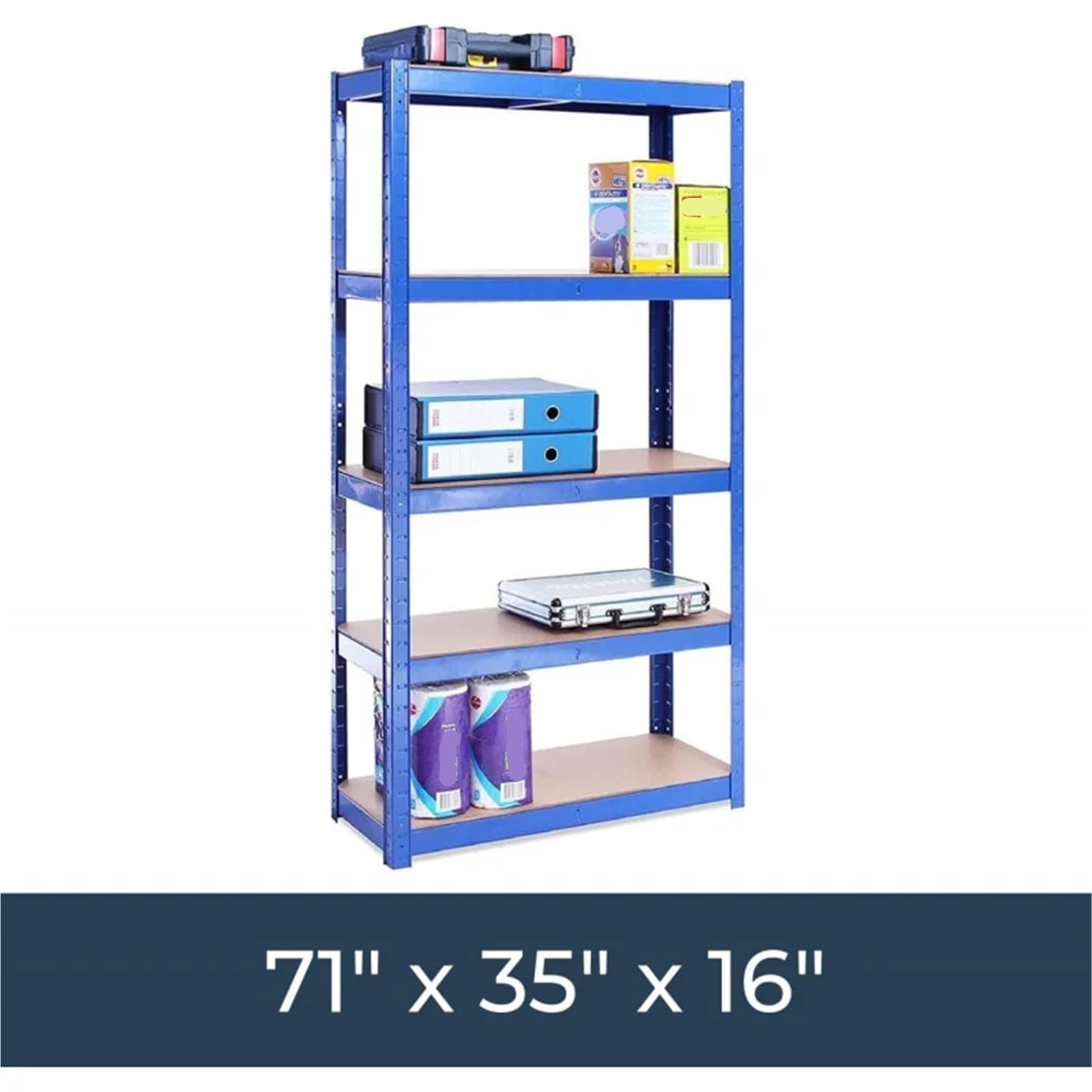 Scaffali in Metallo per Garage Scaffalature for Garage - 71" HX 35" LX 16" W - Scaffalature for carichi Pesanti - Scaffali for stoccaggio(Blue)