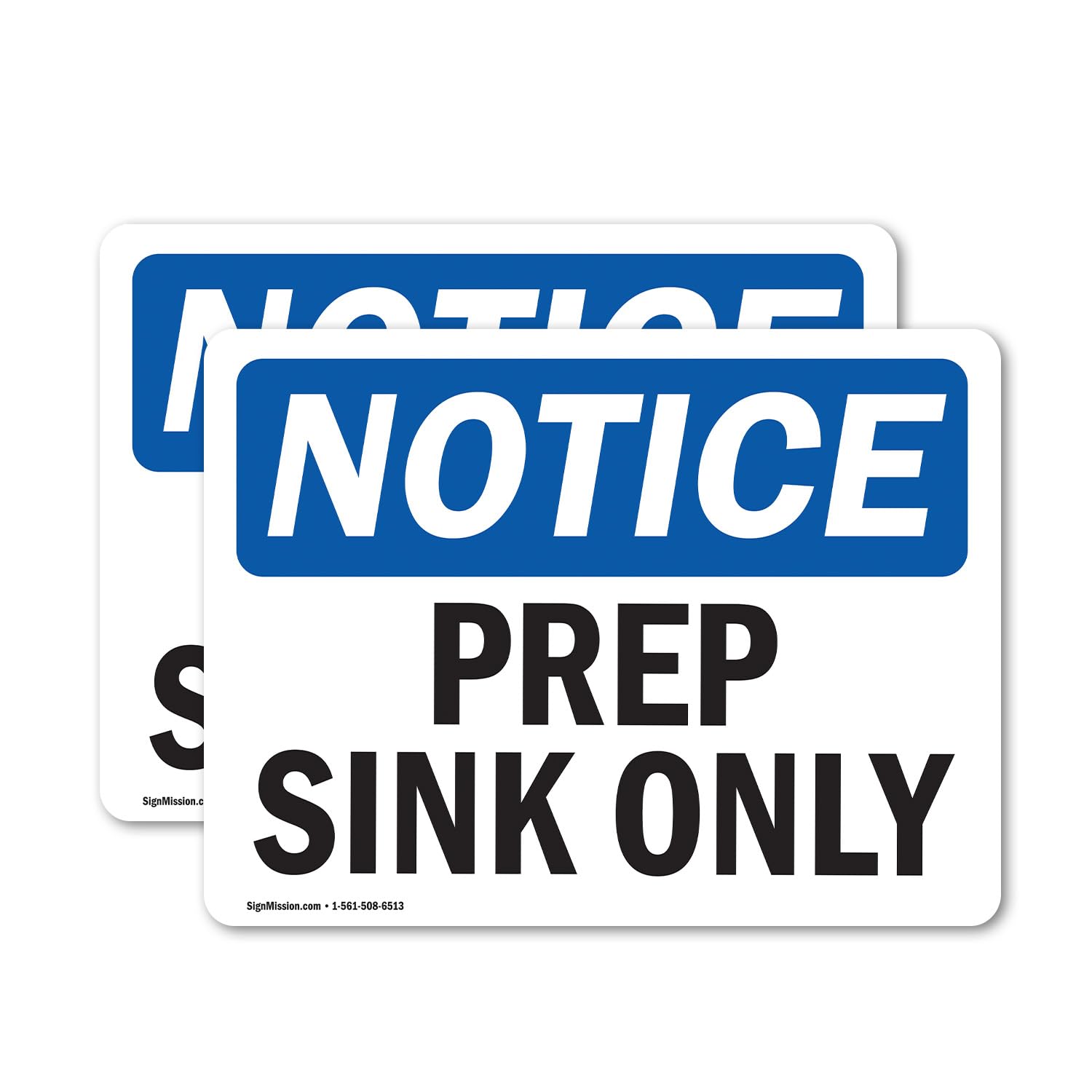 (2 Pack) Prep Sink Only OSHA Notice Sign 5 Inch X 3.5 Inch Vinyl Label Decal Sticker Weather Resistant, UV Protected for Workplace, Business, and