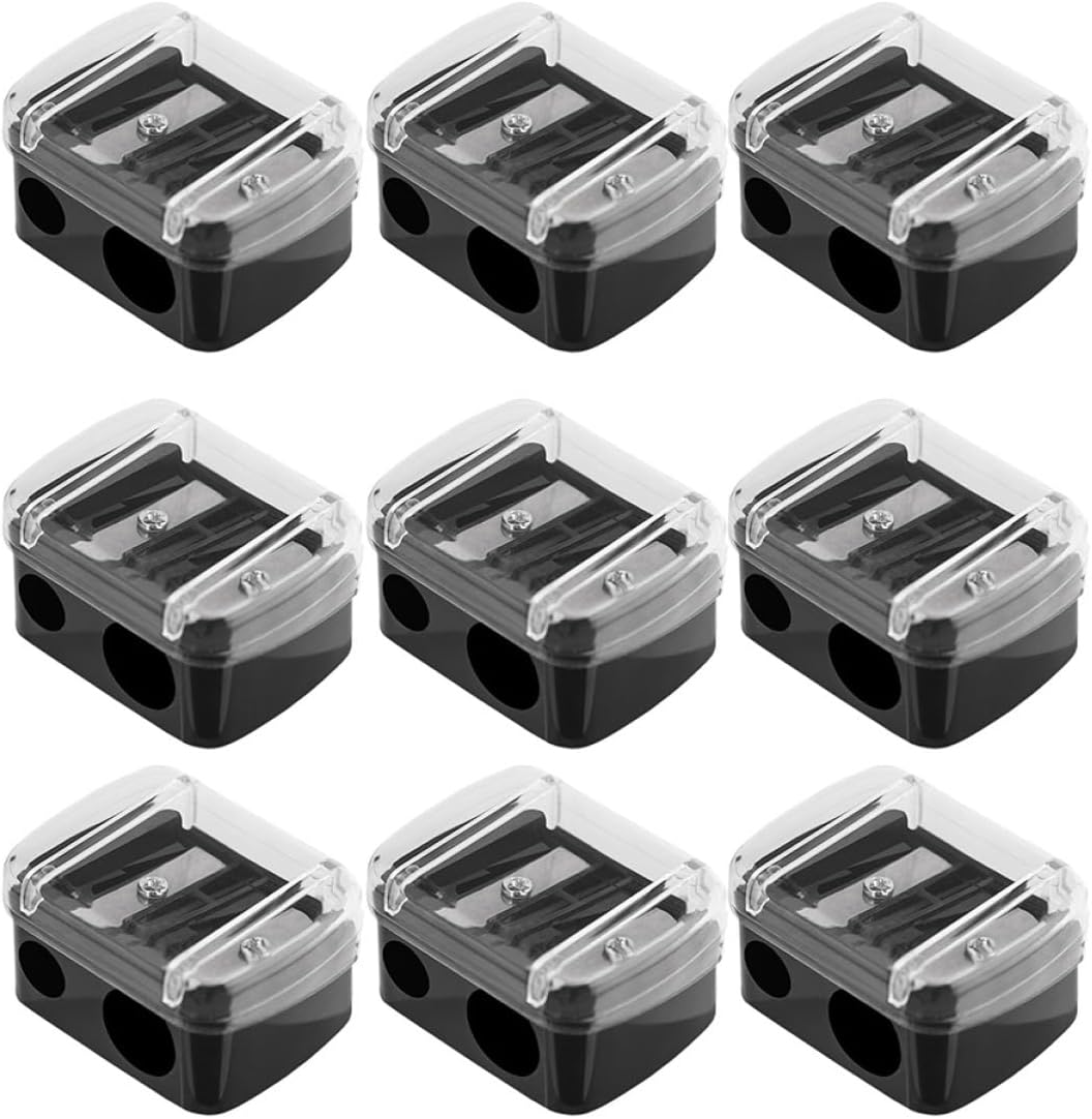 CALLARON 30PCS Dual Hole Makeup Pencil Sharpener Set for Eyebrow and Eyeliner Compact Design for Cosmetic Accessories Suitable for Makeup Enthusiasts
