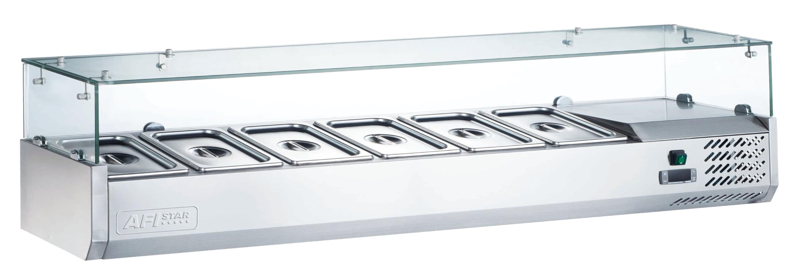 Afistar - Ensaladera de mesa refrigerada serie Afistar – 5 a 10 bandejas GN 1/4 – AFI Collin Lucy – R600A 1600 mm