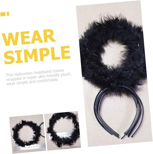 Miniatura 6 de USHOBE 30 Pcs Black Angel Headband Cosplay Costume Makeup Headband Prom Tiara Headbands for Women Headbands for Halloween Party Angels Hair