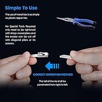 Vista 7 de Bridas de metal, 100 piezas de 11.8 pulgadas, bridas de acero inoxidable 304 multiusos, adecuadas para valla de eslabones de cadena al aire libre