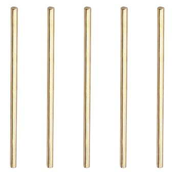 5Pcs 5/64" / 2mm Brass Rods Brass Solid Round Rod, 2" Length Lathe Bar