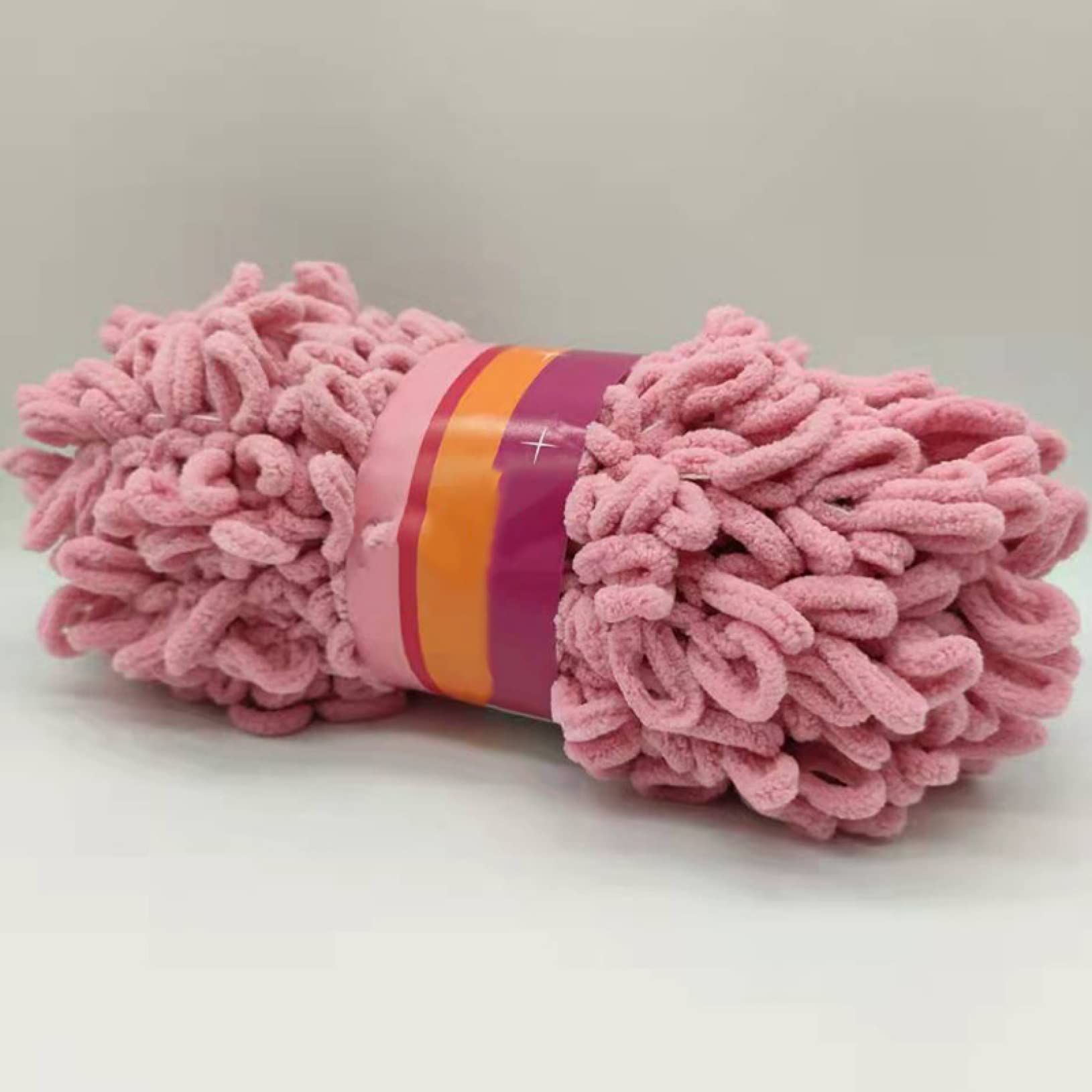 5 kulek Puffy Loop przędza palcowa wełna ręcznie warkocz lina dziewiarska gruba aksamitna tęczowa przędza akcesoria do szydełkowania(Light Grey)
