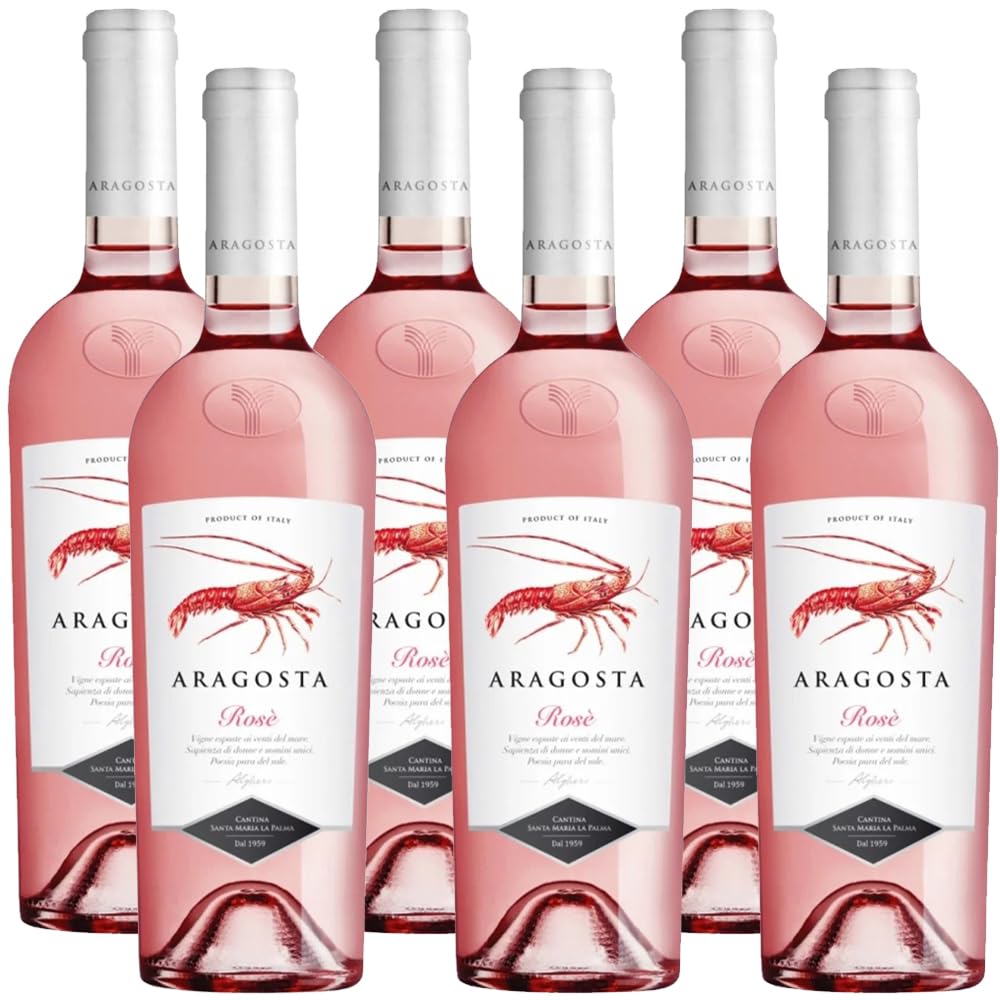 Vino Rosato Rosè Aragosta Doc Alghero | 6 Bottiglie 75Cl | Fruttato Sardo | Sardegna | Idea Regalo