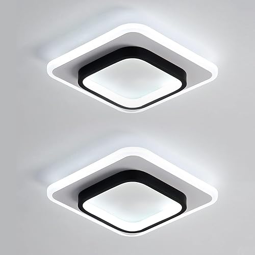 Miniatura 9 de Lámpara de techo LED de 22 W, lámpara de techo moderna, blanca fría de 6500 K, luces cuadradas cerca de techo para dormitorio, pasillo, oficina,