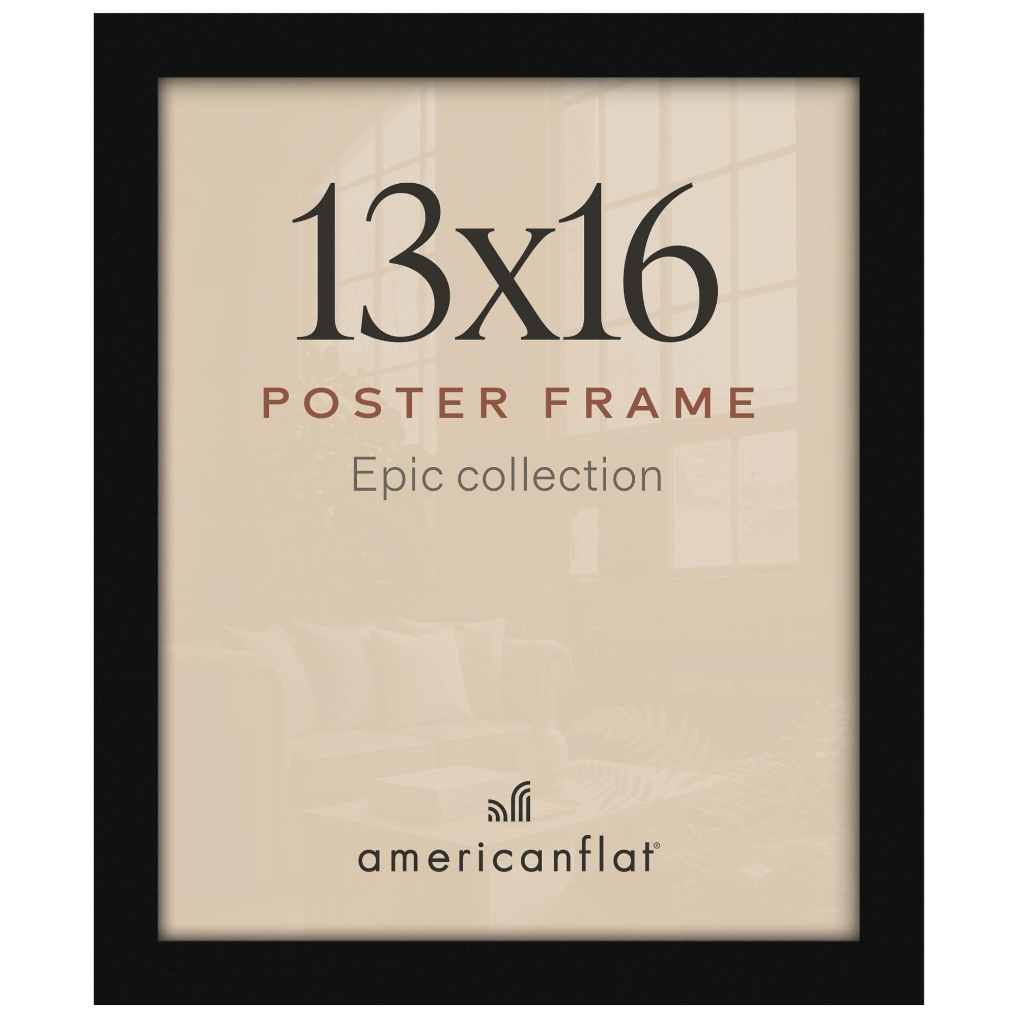 Americanflat 13x16 Picture Frame - Engineered Wood - Black
