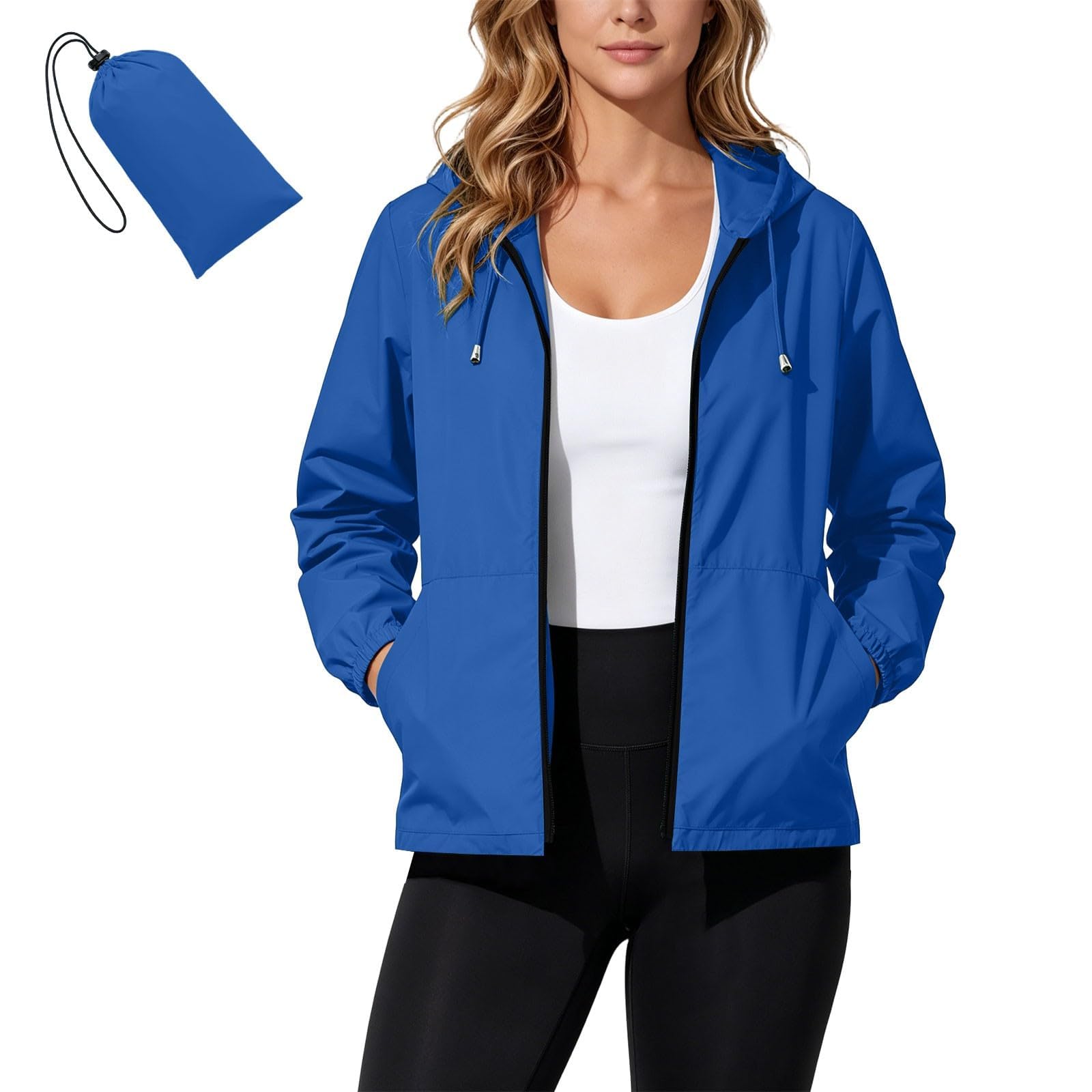 Regenjacke Damen Wasserdicht Wanderjacke Langarm Outdoorjacke Leicht