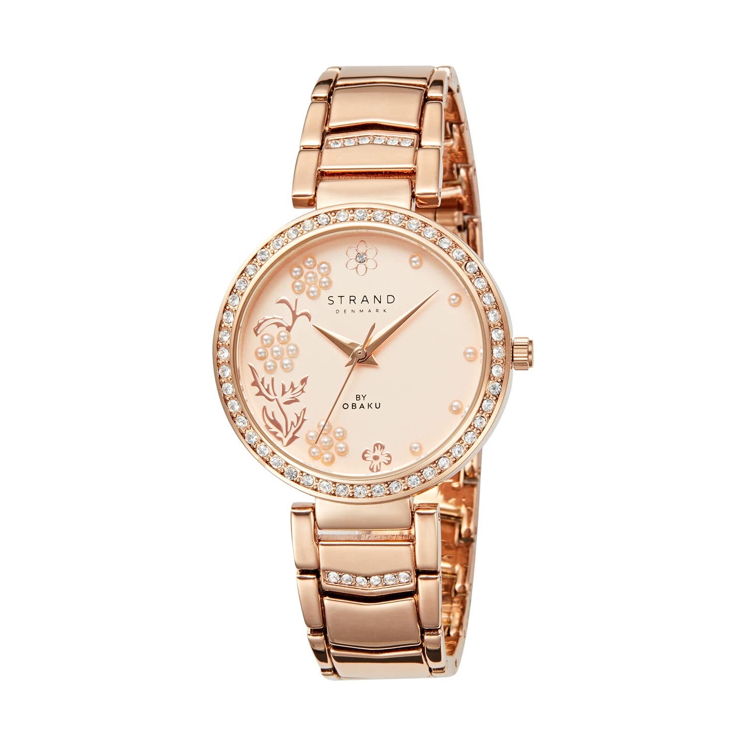 Strand By Obaku Pearl Rosette Analog Rose Gold Dial Womens Watch-S713LHVVSV (B0BG27D5H4) Amazon Price History, Amazon Price Tracker