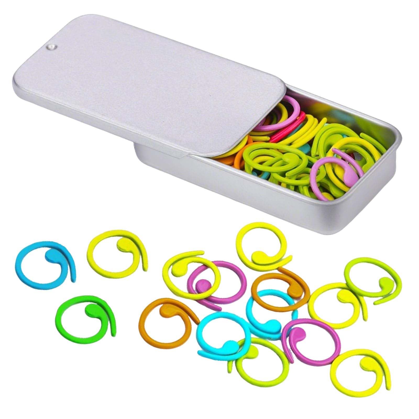 50 Pcs Alloy Stitch Markers with Storage Box, Useful Tools for Knitting and Crochet Projects,Stitch Markers for Crochet, Sturdy Stitch Markers for Crochet, Ideal for Pattern Tracking and Row Counting-image-10