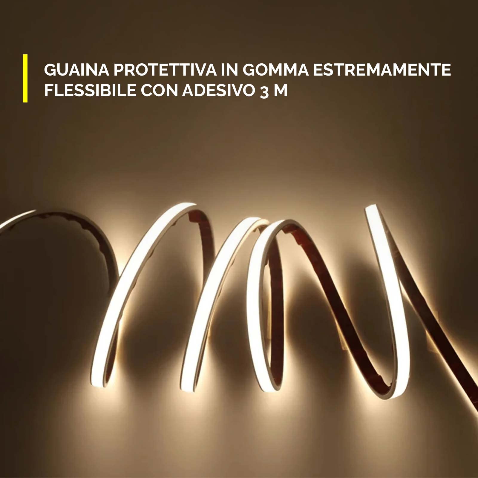 Planetitaly Striscia LED IP68 Linear COB Neon Flex 24V Dimmerabile per Box Doccia Sauna 4000K
