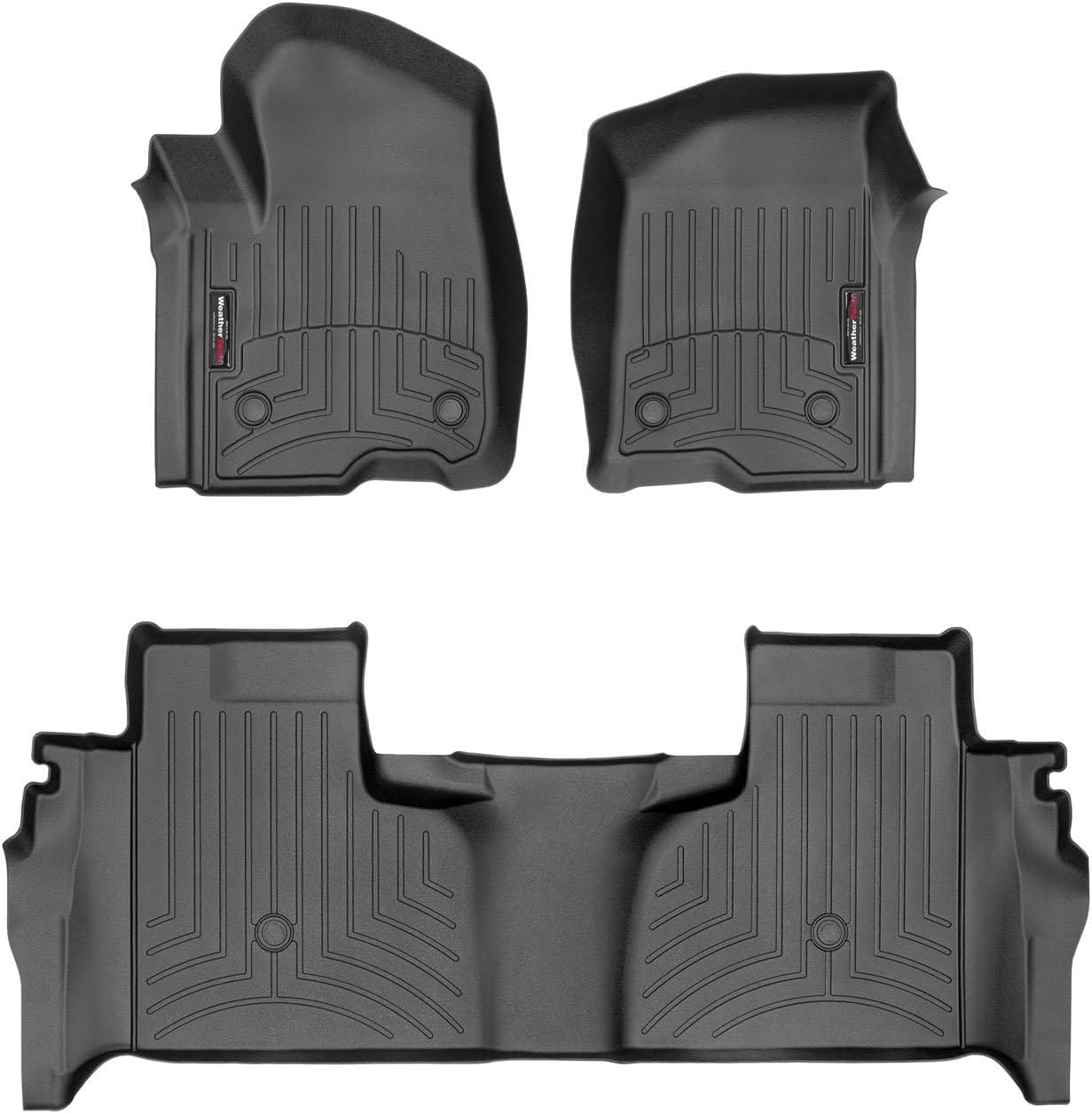 WeatherTech Custom Fit FloorLiners for Chevrolet Silverado 1500 LTD, Silverado 1500, Sierra 1500 Limited - 1st & 2nd Row (441436-1-8), Black