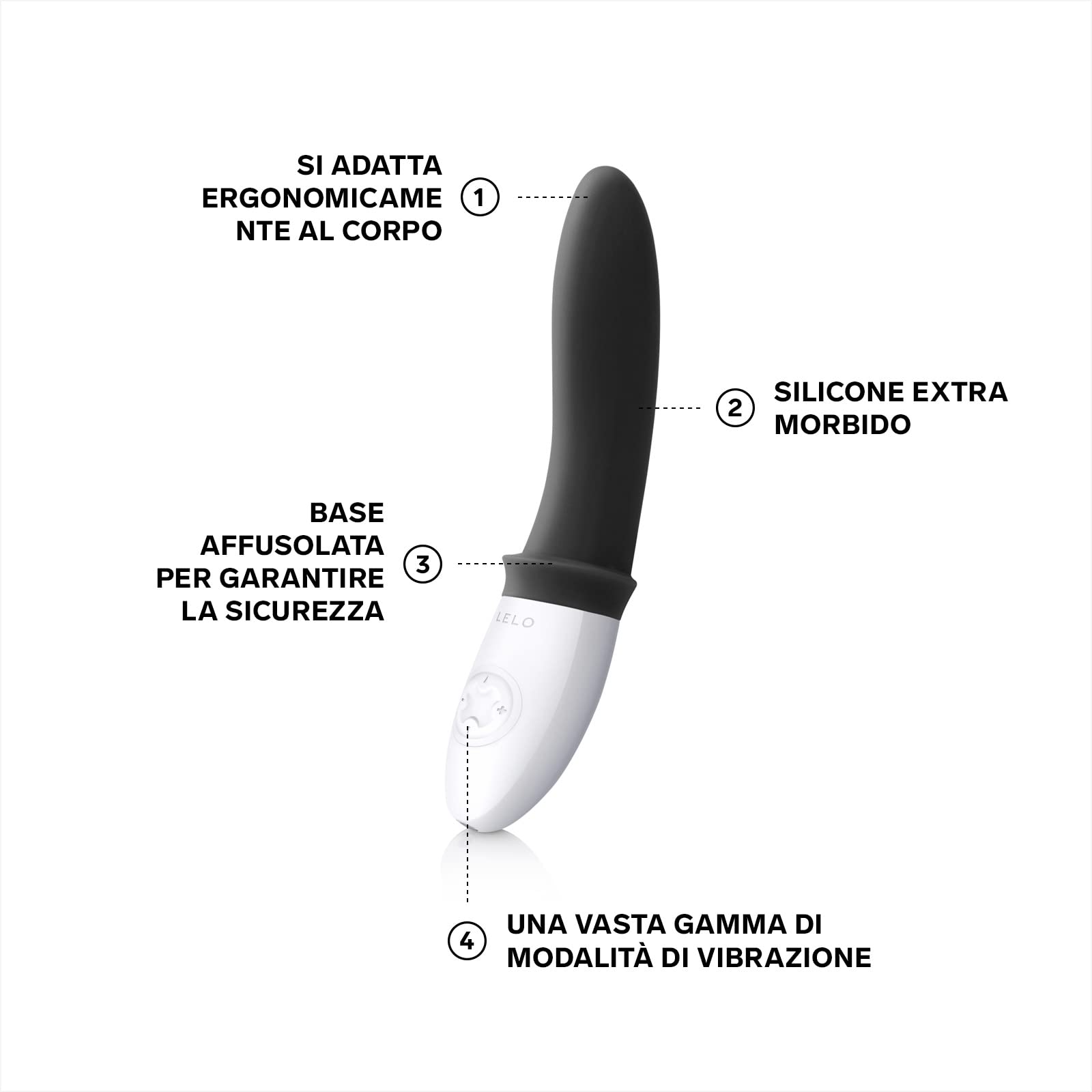 LELO BILLY 2 Massaggiatore Prostatico, Stimolatore Impermeabile per l’Uomo, Sex Toy Liscio e Ricaricabile per il Punto P, Vibratori anali, Nero