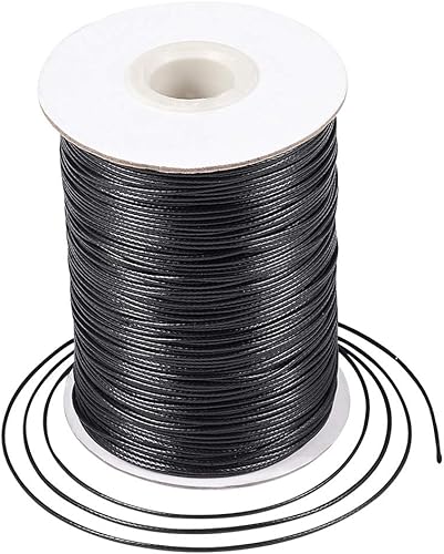 Vista 74 de Cheriswelry 90 yardas/rollo de 0.079 pulgadas, cordón encerado negro de poliéster coreano, joyería de cuentas, hilos para manualidades, cuerda