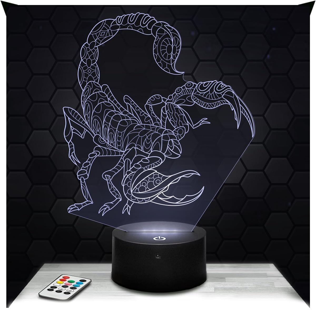 Lampephoto.fr - Scorpion Mandala, Insect Decoration, Gift Idea for Men and Women, Night Light, Bedroom Decor, Original Christmas, Gift Idea, Led Bedside, Gifts Merchandising