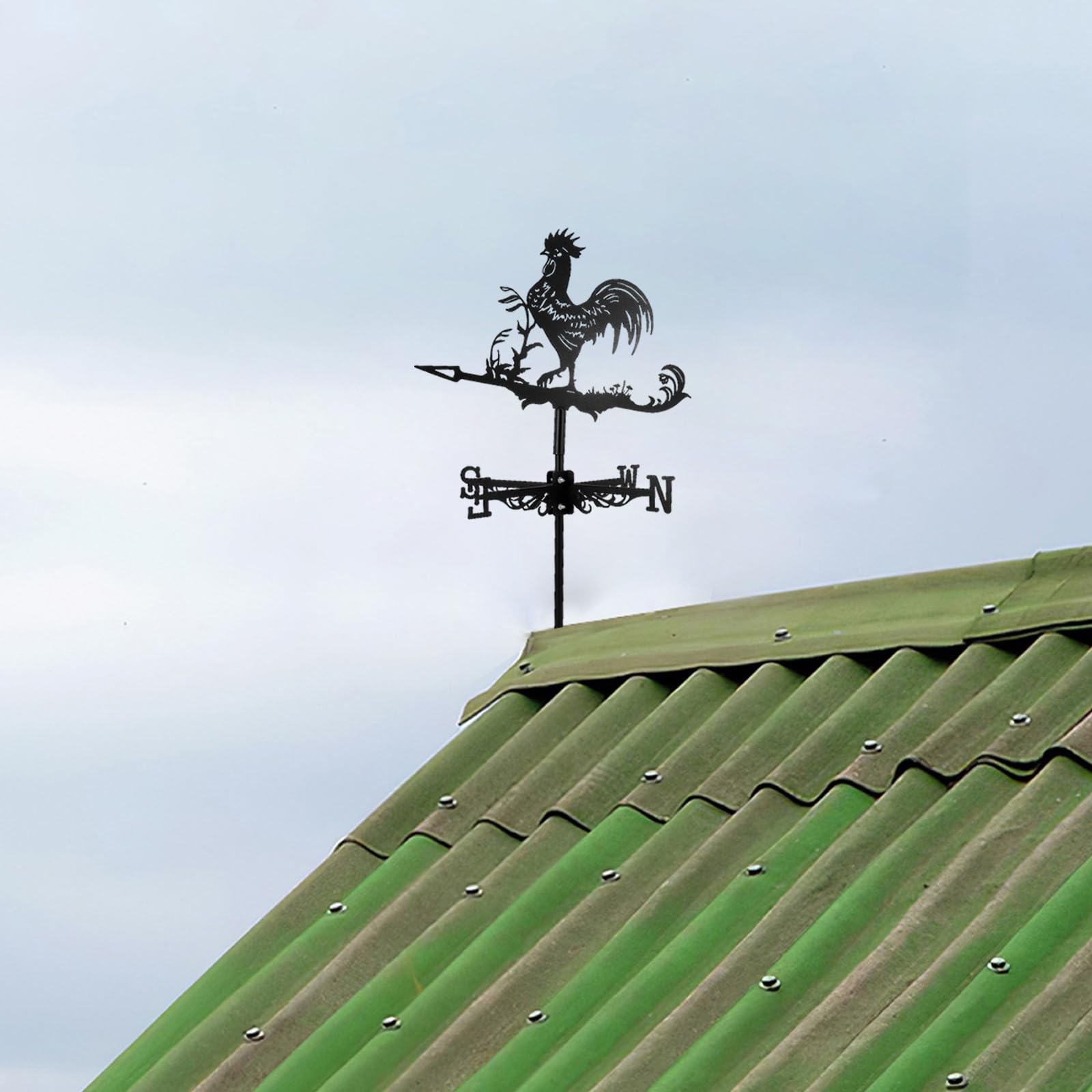 jojofuny Retro Wetterfahne aus Eisen als Metall Gartenpflock mit Einfachem Aufbau für Hof und Terrasse im Robusten Design als Windrichtungsanzeiger