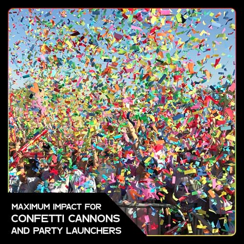 Image of Ultimate Confetti, Multicolor Biodegradable Confetti - Rectangular Fluttering Tissue Paper Confetti for Cannon and Launcher use - Best for Holidays, Birthday, Wedding, and Parties - 1 lb, 16 oz