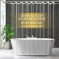 Vista 16 de Forro de Cortina de Ducha de Plástico Transparente de Tamaño Estrecho, 42x72 Pulgadas, Plástico Transparente Delgado y Liviano para Baño con Ojales