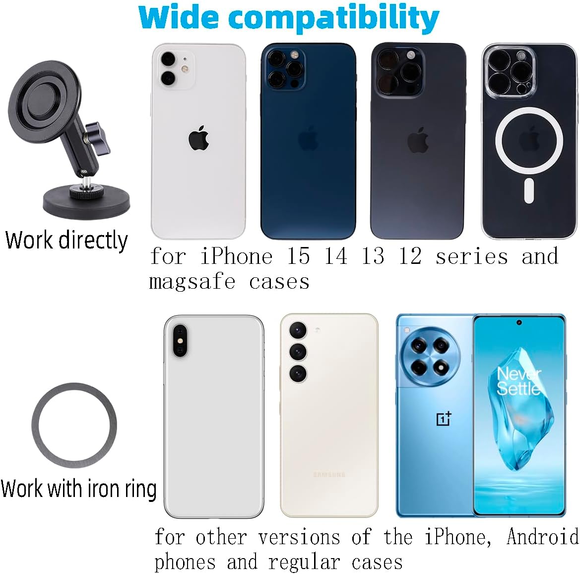 Gym Magnetic Phone Holder for MagSafe, Dual Magnetic Phone Mount for Gym Attach to Metal Surface, Compatible with iPhone 16 15 14 13 Pro Max MagSafe Case, 360° Adjustable, Perfect for Recording Video - Image 5