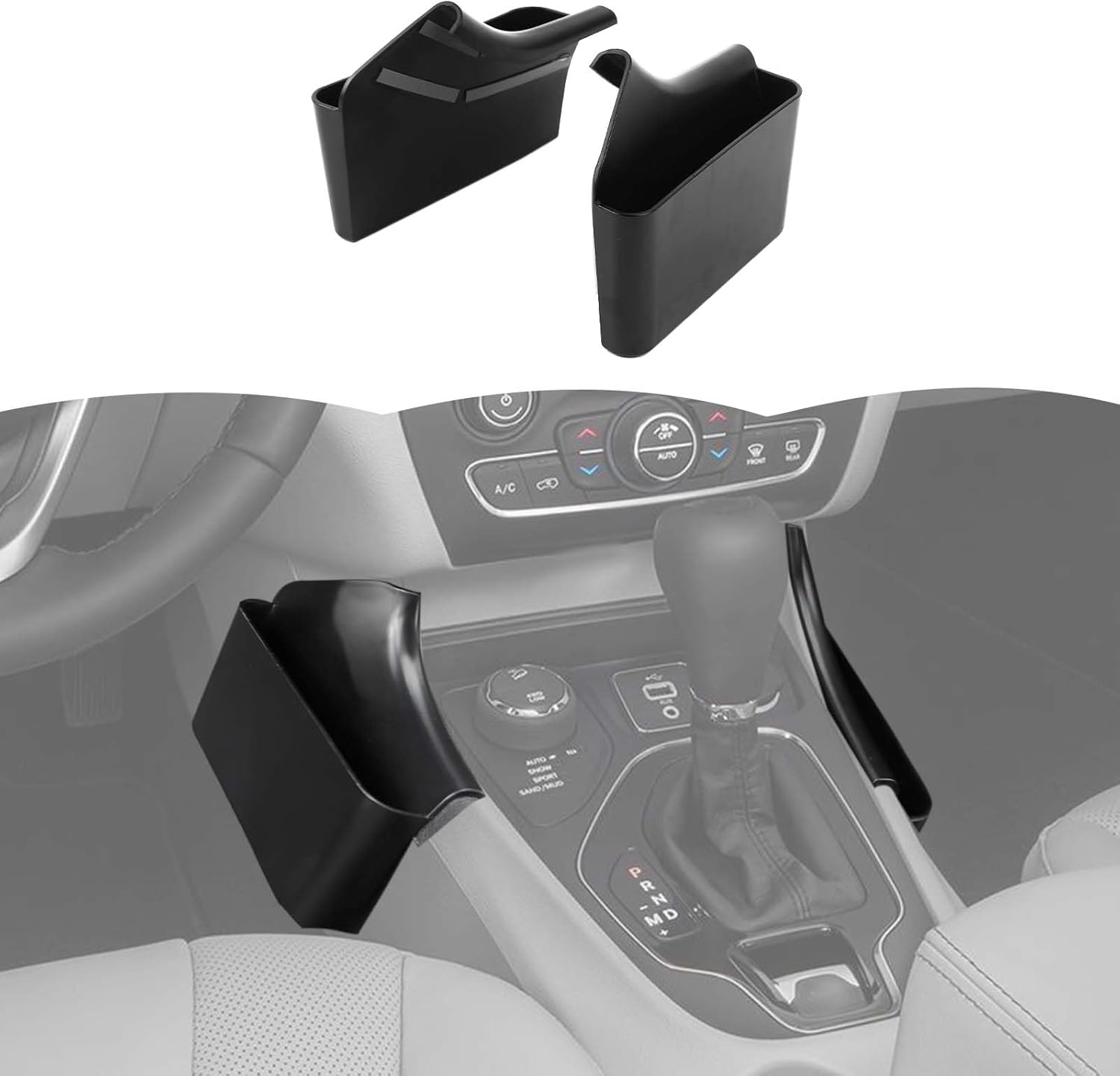 RT-TCZ Center Console Gear Shift Storage Box Tray Organizer Accessories Compatible with Jeep Cherokee 2014-2023