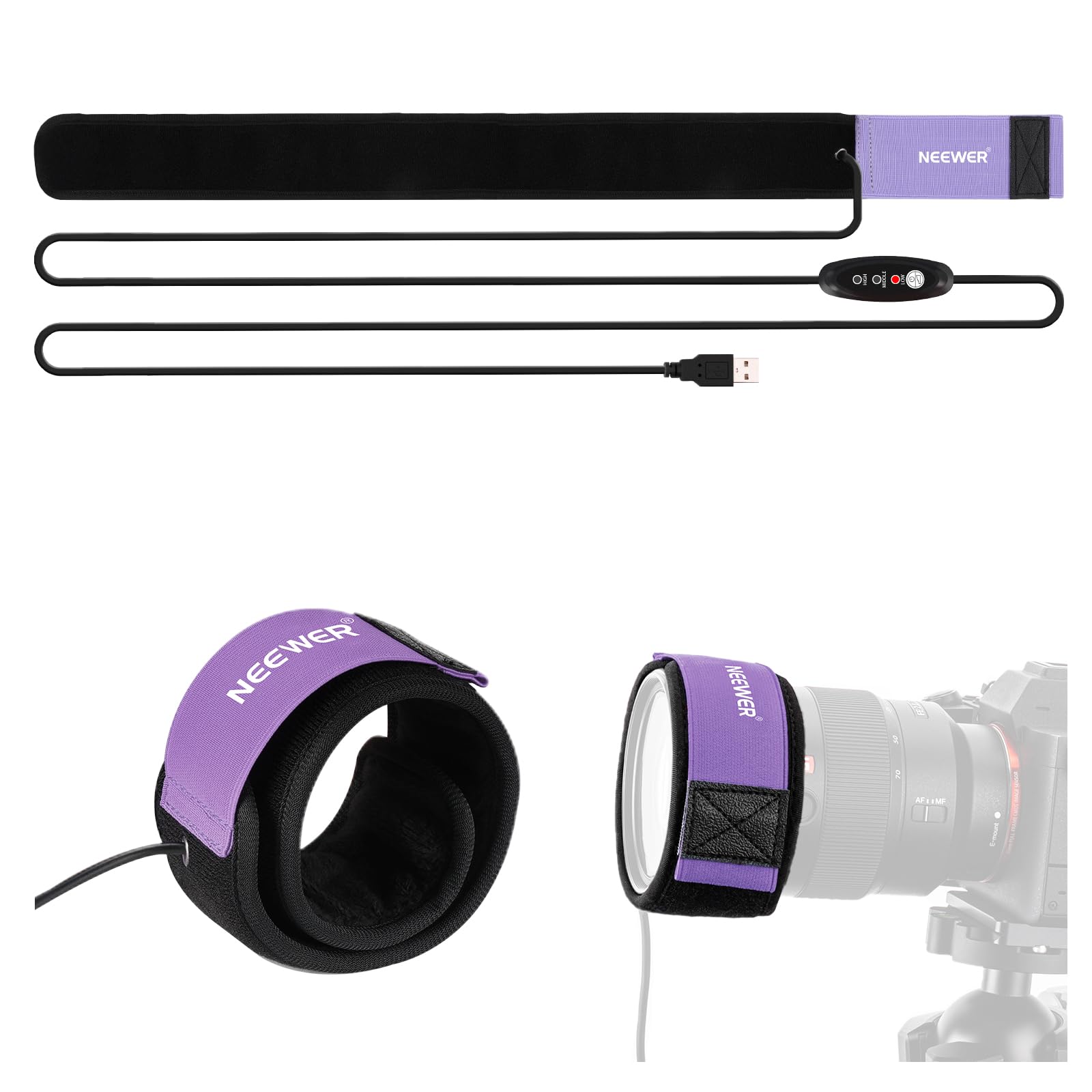 NEEWER Chauffage d'Objectif USB 20" 500mm pour Astrophotographie Télescope DSLR Anti-Buée HW-28