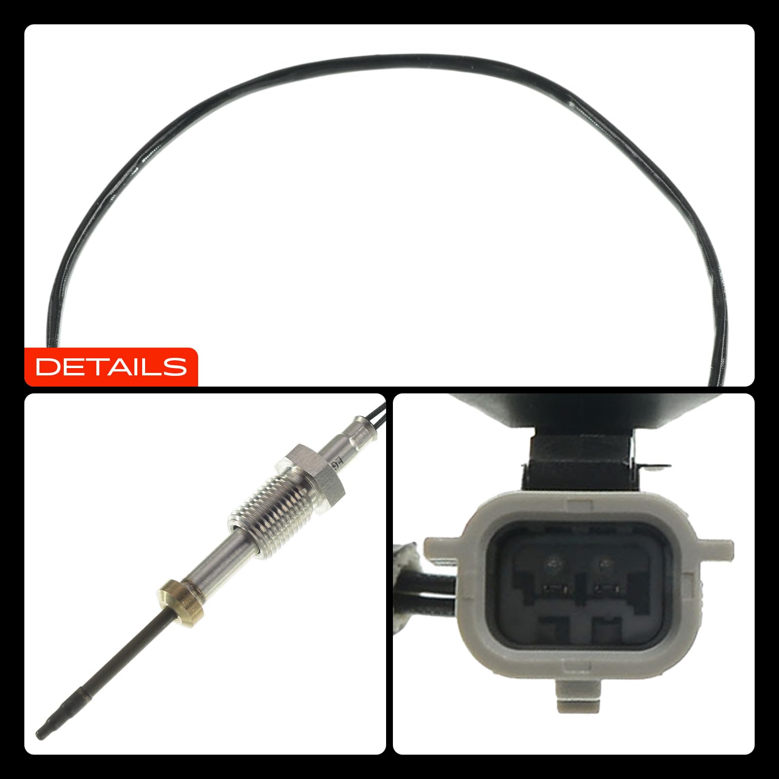 Frankberg Sensore temperatura gas di scarico 2-Poli Compatibile con Megane III Grandtour KZ0/1 Laguna III Grandtour KT0/1 Laguna III BT0/1 Laguna Coupé DT0/1