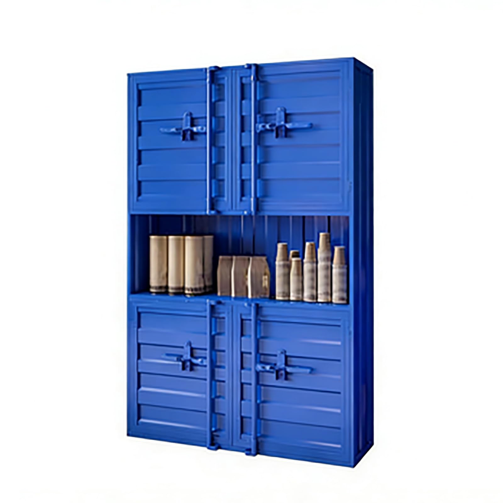 BHGFYXBS Industrial Metal Sto Cabinet With Doors Versatile For Home Office Ga Living Room & Bedroom & Slish Solut For Clutter Ment,120Cmblue,120cmBlue