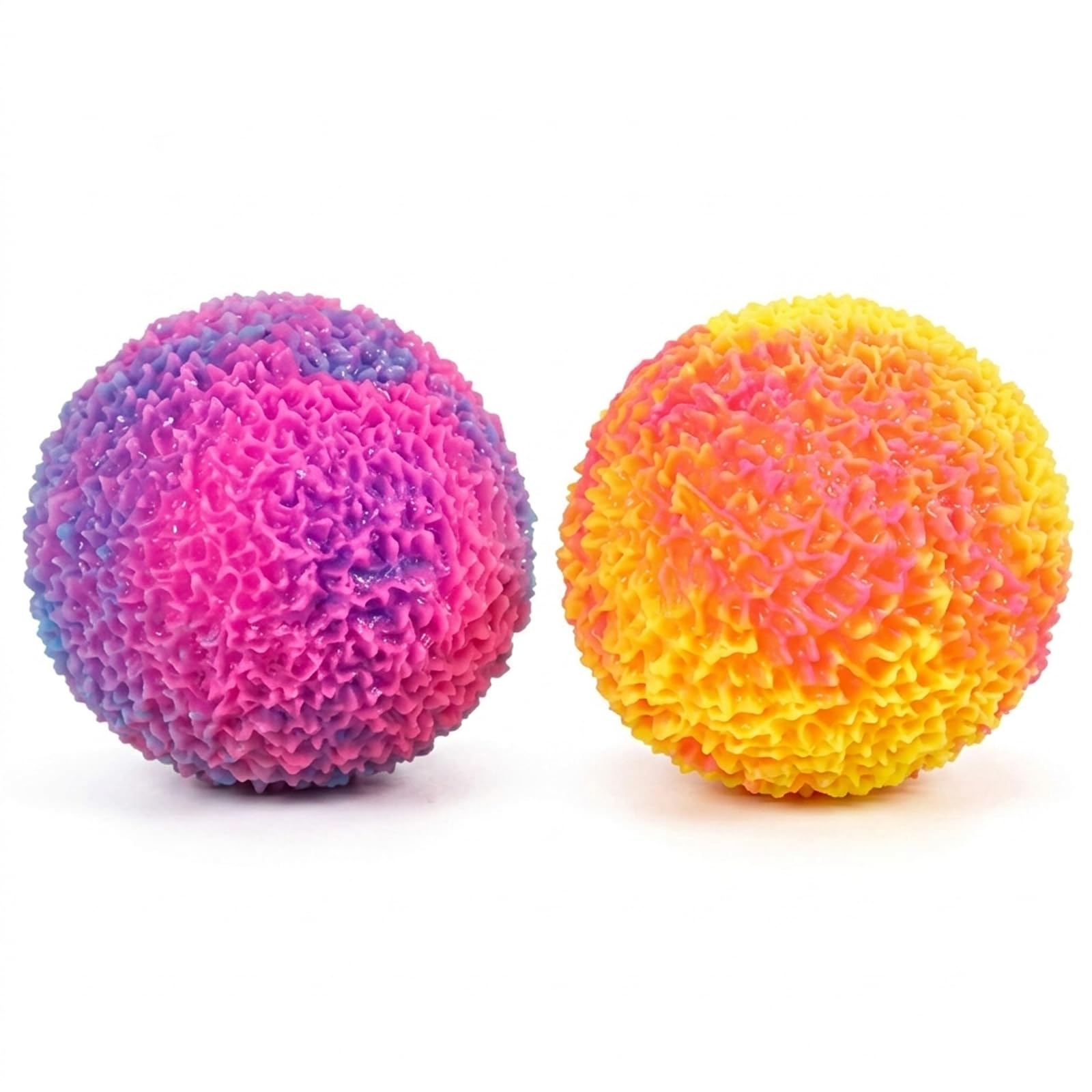 MAUDFEK 2 PCS Fuzzy Ball, 6cm Size with Dual-Tone Design in Purple and Pink，Soft Textured Ball Featuring Two-Color Blend for Sensory Engagement and Display
